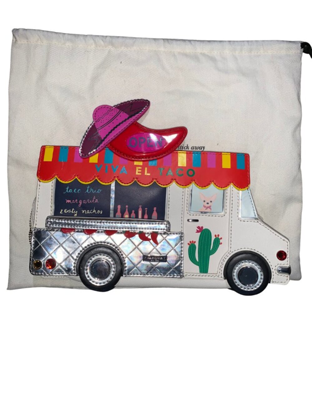 Kate Spade New York Haute Stuff Taco Truck Clutch with Straps - RARE - Pre-Loved - Picture 3 of 10